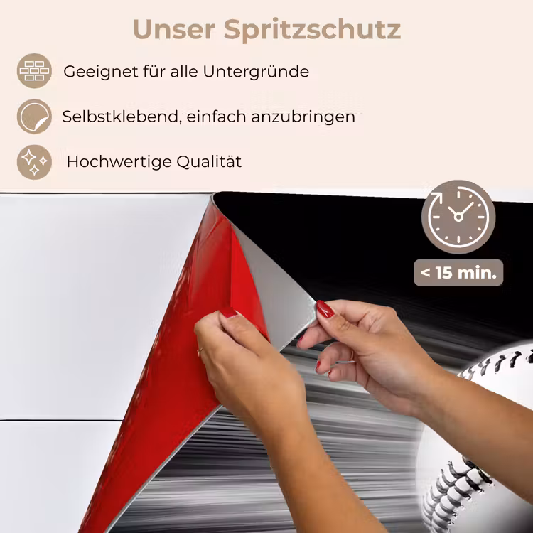 Honkbal - Wit - Vliegt keuken achterwand spatscherm klein -spatscherm_DE