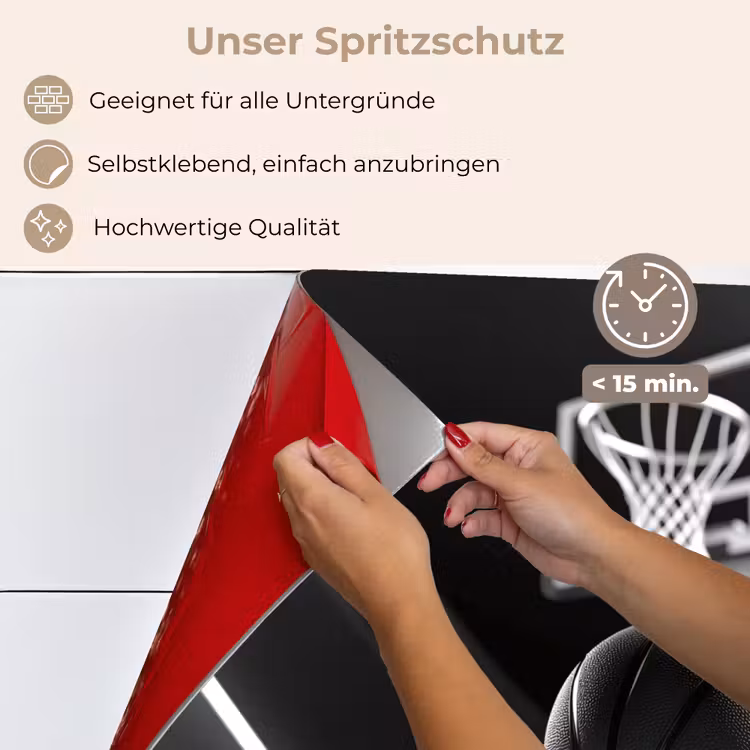 Basketbal - Basketbalveld - Lichtlijnen keuken achterwand spatscherm klein -spatscherm_DE