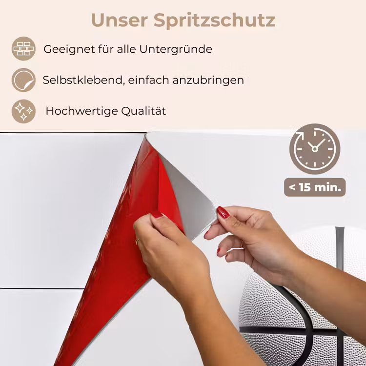 Basketbal - Wit - Schaduw - Lijnen keuken achterwand spatscherm klein -spatscherm_DE