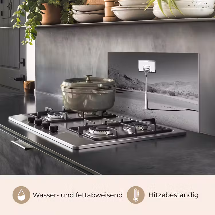 Basketbalpaal - Landschap - Zand - Wit keuken achterwand spatscherm klein -usp_DE