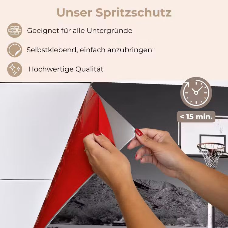 Basketbalpaal - Landschap - Zand - Wit keuken achterwand spatscherm klein -spatscherm_DE