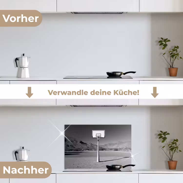 Basketbalpaal - Landschap - Zand - Wit keuken achterwand spatscherm klein -voor_na_DE