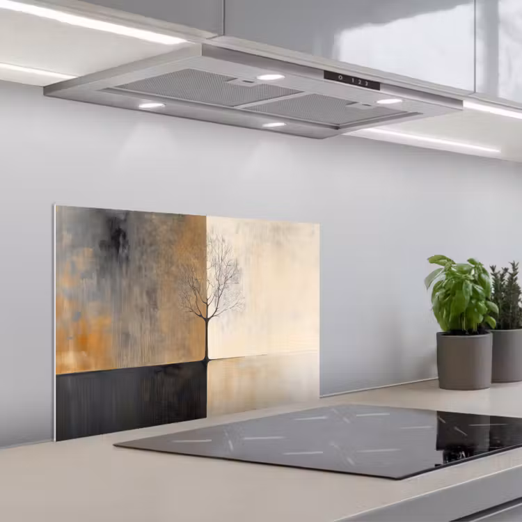 Boom - Vlakken - Takken - Kleurverloop keuken achterwand spatscherm klein -3d_schuin
