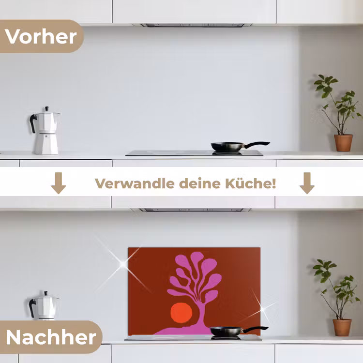 Boom - Paars - Cirkel - Vloeiend keuken achterwand spatscherm klein -voor_na_DE