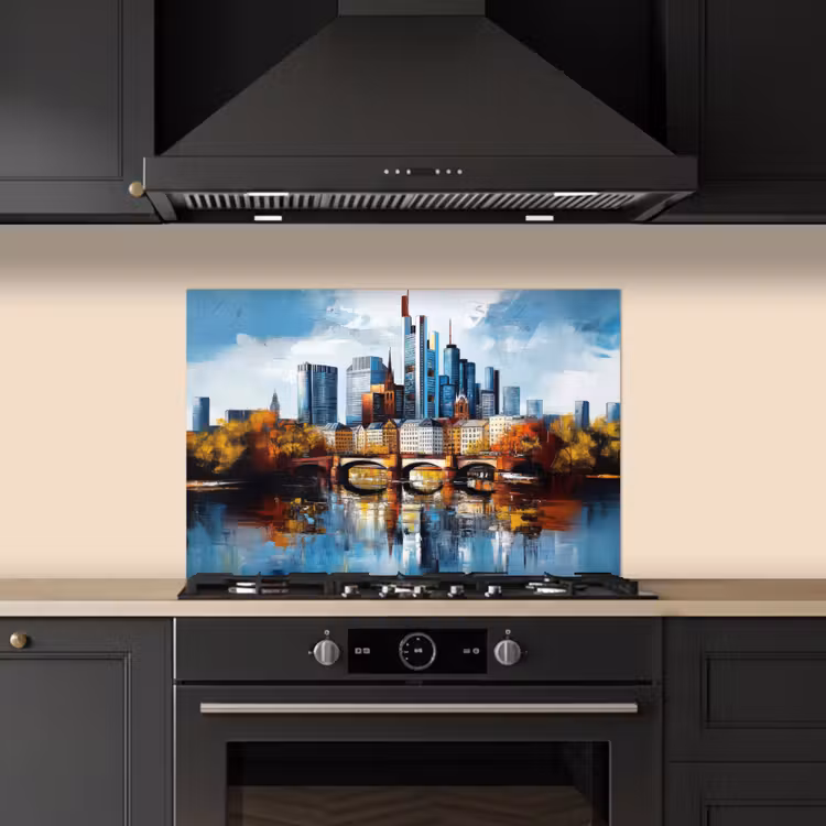 Bomen Frankfurt- Stad - Skyline - Brug keuken achterwand spatscherm klein -sfeer1
