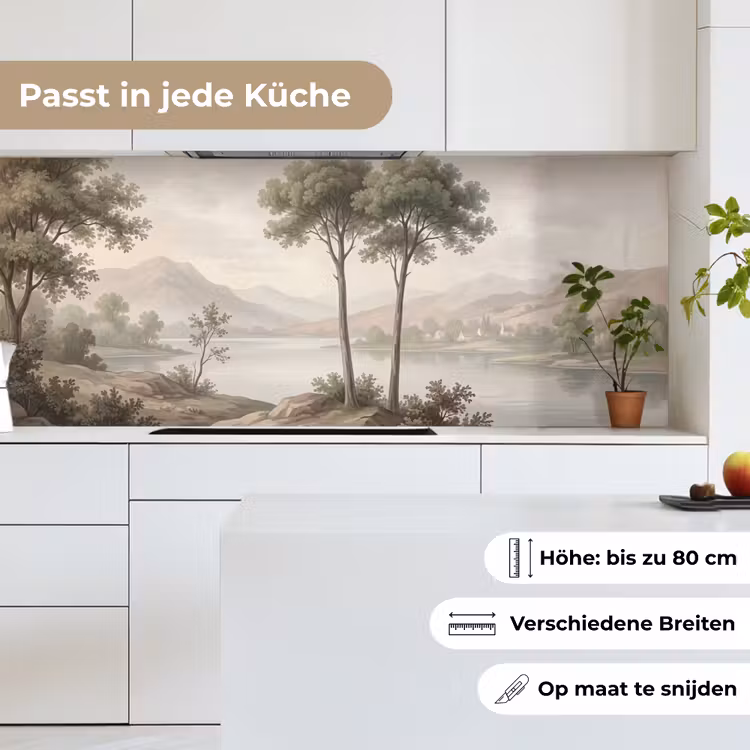 Bomen - Meer - Bergen - Illustratie keuken achterwand 2 middel -sfeer4_DE