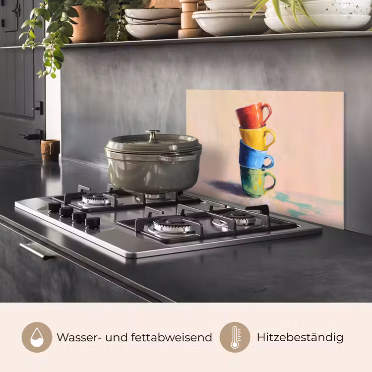 Mokken - Gestapeld - Keramiek - Kleurrijk keuken achterwand spatscherm klein -usp_DE