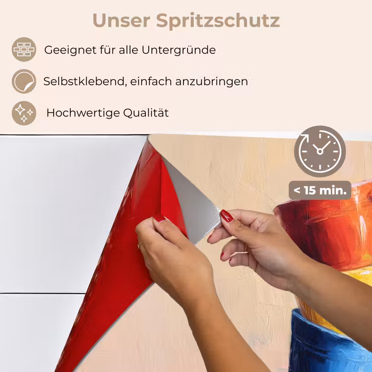 Mokken - Gestapeld - Keramiek - Kleurrijk keuken achterwand spatscherm klein -spatscherm_DE