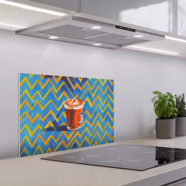 Mok - Koffie - Zigzag - Slagroom keuken achterwand spatscherm klein -3d_schuin