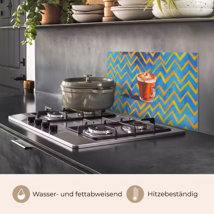 Mok - Koffie - Zigzag - Slagroom keuken achterwand spatscherm klein -usp_DE