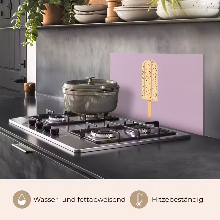Beige - Ijsje - Spikkels keuken achterwand spatscherm klein -usp_DE