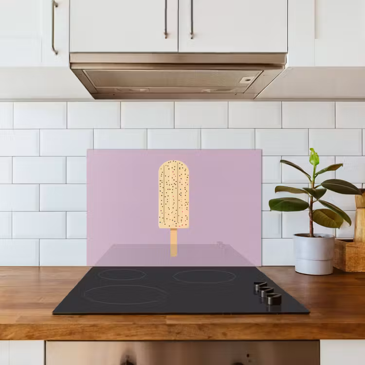 Beige - Ijsje - Spikkels keuken achterwand spatscherm klein -sfeer2