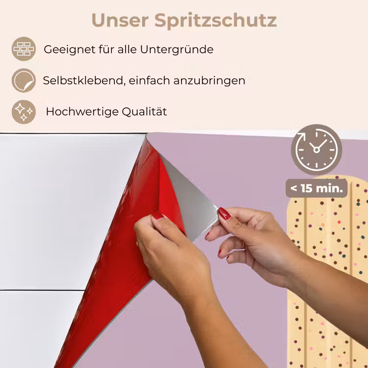 Beige - Ijsje - Spikkels keuken achterwand spatscherm klein -spatscherm_DE