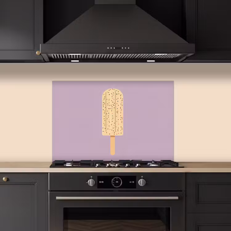 Beige - Ijsje - Spikkels keuken achterwand spatscherm klein -sfeer1