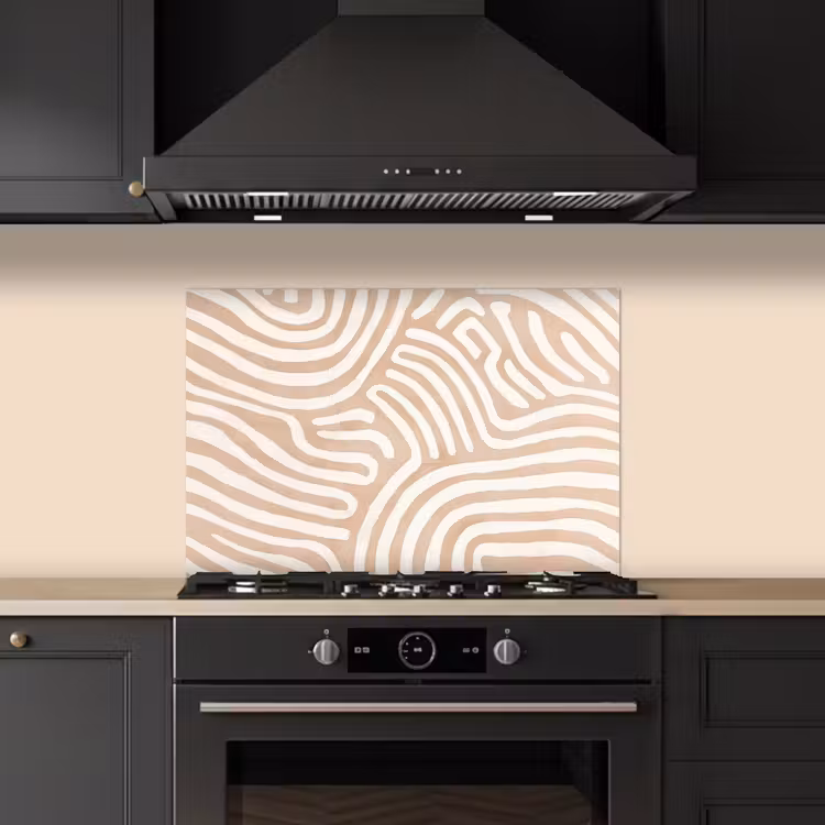 Beige - Aardspatroon keuken achterwand spatscherm klein -sfeer1