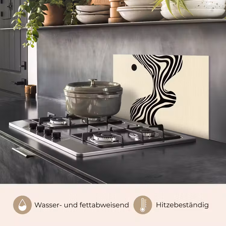 Beige - Lijnen - Golvend - Abstract keuken achterwand spatscherm klein -usp_DE