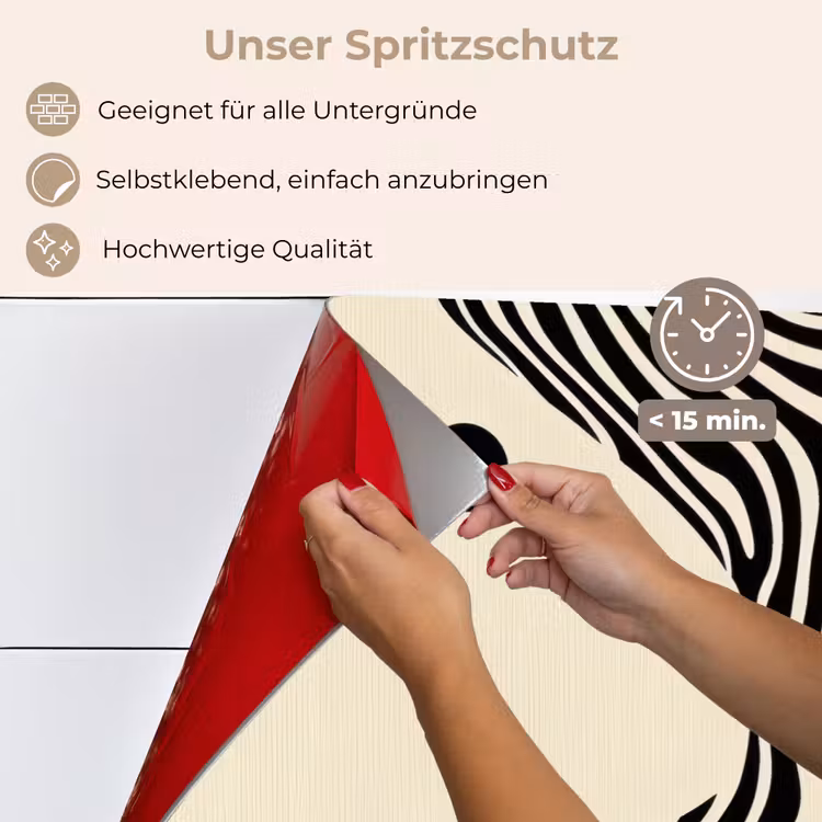 Beige - Lijnen - Golvend - Abstract keuken achterwand spatscherm klein -spatscherm_DE
