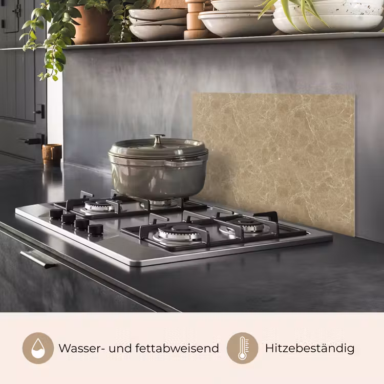Beige - Marmer - Witte aders keuken achterwand spatscherm klein 900 -usp_DE