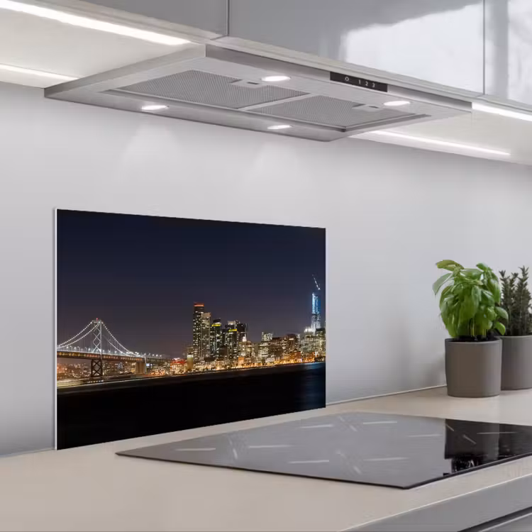 Verlichting - Hemel - Wolkenkrabbers - Skyline keuken achterwand spatscherm klein -3d_schuin