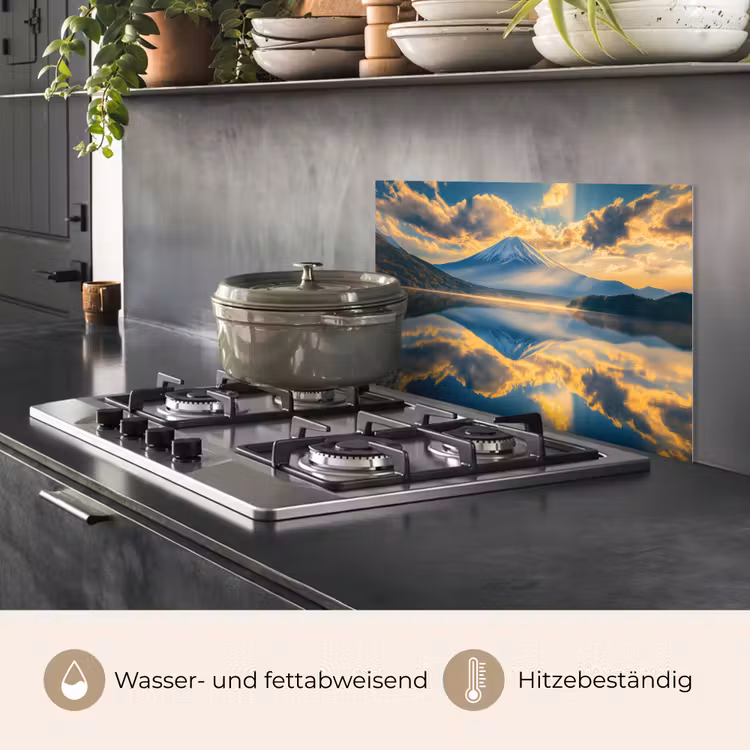 Berg - Rivier - Zonsondergang keuken achterwand spatscherm klein -usp_DE