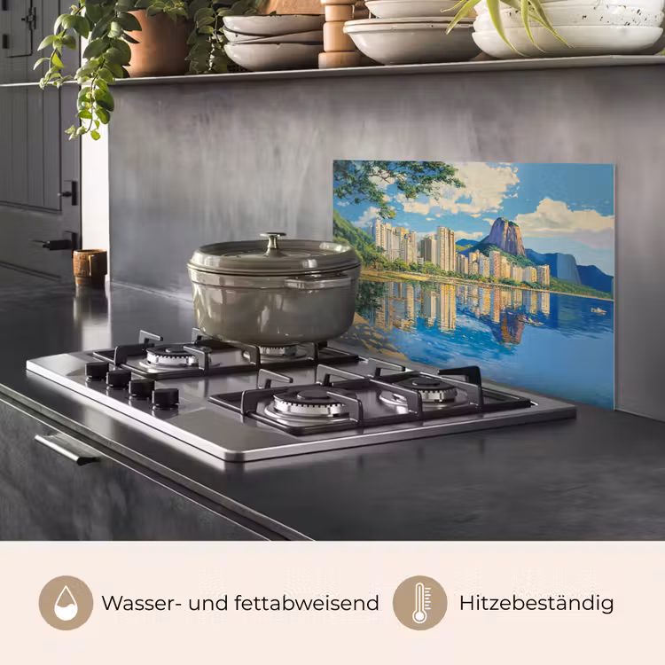 Berg - Skyline - Strand - Water keuken achterwand spatscherm klein -usp_DE