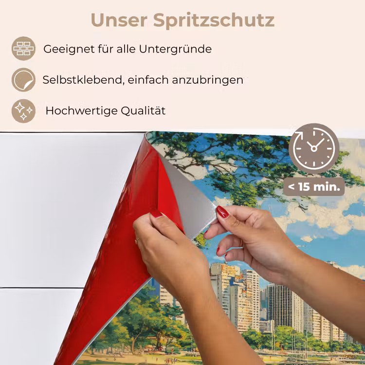 Berg - Skyline - Strand - Water keuken achterwand spatscherm klein -spatscherm_DE