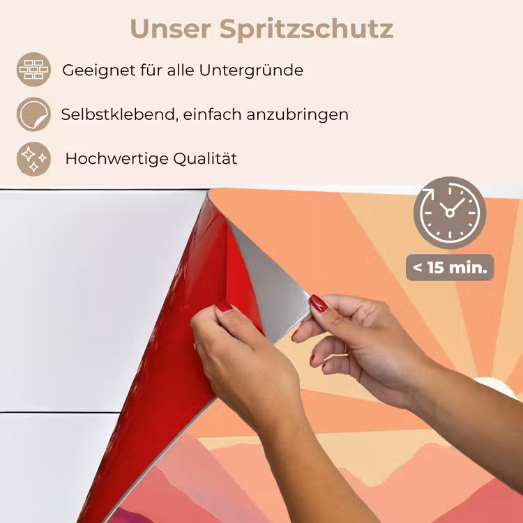 Bergen - Abstract - Zonnestralen - Roze keuken achterwand spatscherm klein -spatscherm_DE