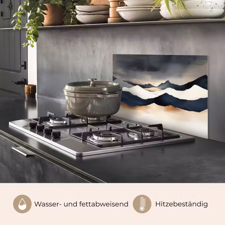 Bergen - Donkerblauw - Landschap keuken achterwand spatscherm klein -usp_DE