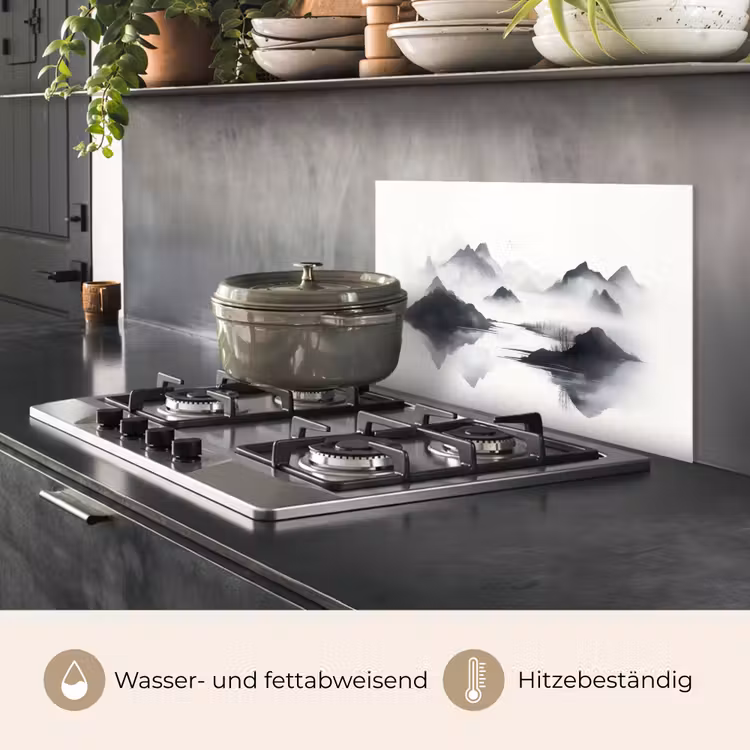 Bergen - Mistig - Water - Wit keuken achterwand spatscherm klein -usp_DE