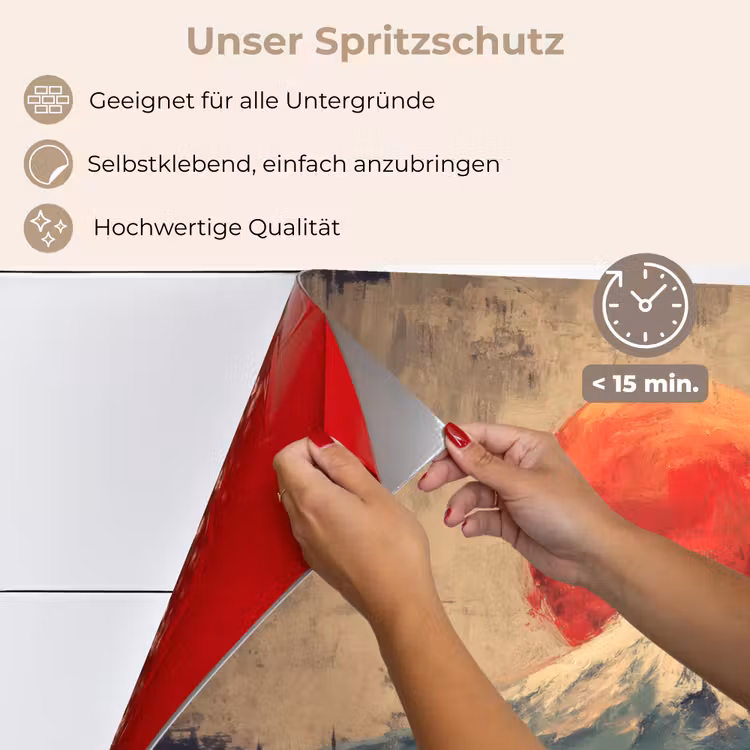 Bergtop - Sneeuw - Zon keuken achterwand spatscherm klein -spatscherm_DE