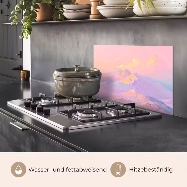 Bergtoppen - Wolken - Dromerig keuken achterwand spatscherm klein -usp_DE
