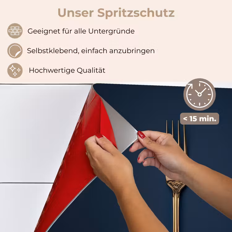 Bestek - Donkerblauw - Goud keuken achterwand spatscherm klein -spatscherm_DE