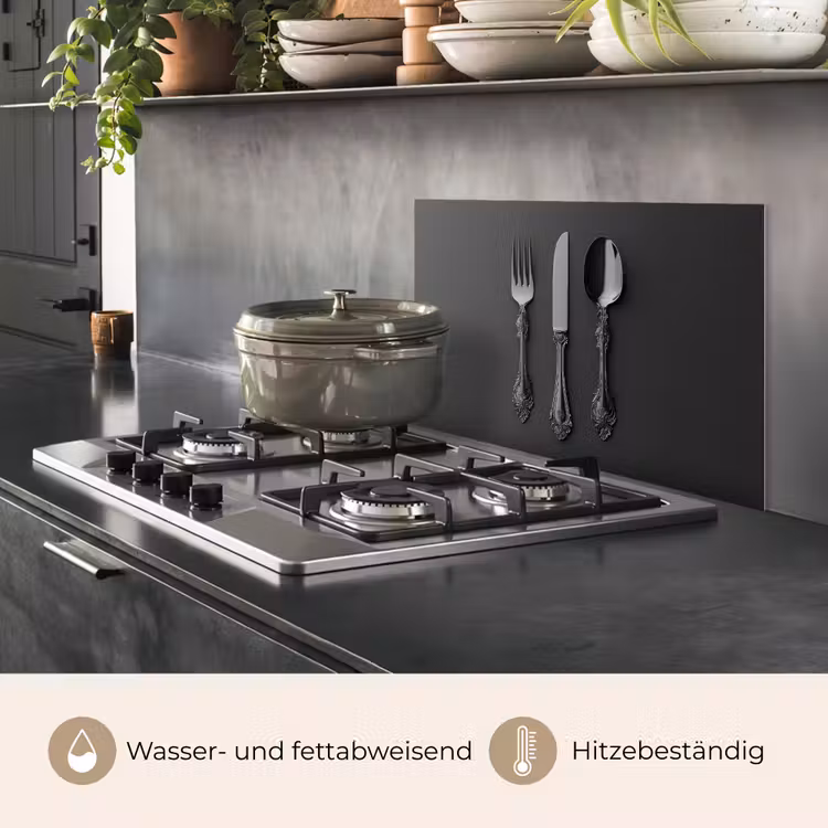 Bestek - Zwart keuken achterwand spatscherm klein -usp_DE