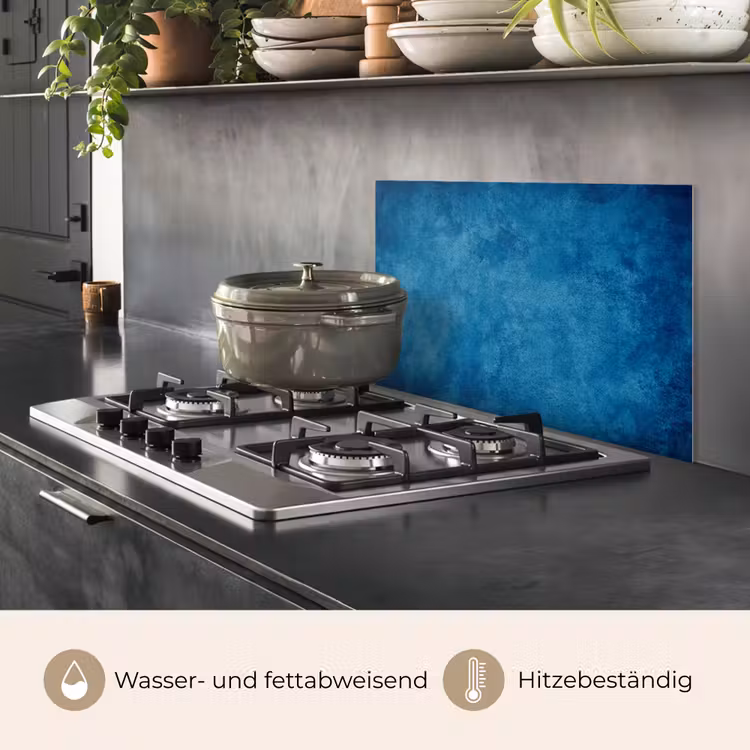 Beton - Blauw - Vintage - Structuur - Industrieel keuken achterwand spatscherm klein -usp_DE