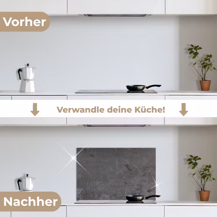 Beton - Grijs - Lijn - Vormen keuken achterwand spatscherm klein -voor_na_DE