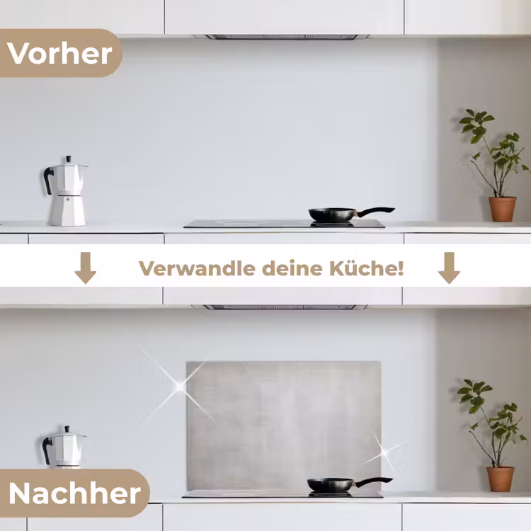 Beton - Grijs - Cement - Industrieel - Structuur keuken achterwand spatscherm klein -voor_na_DE