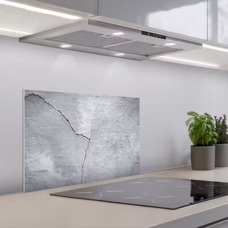 Beton - Scheur - Grijs keuken achterwand spatscherm klein -3d_schuin