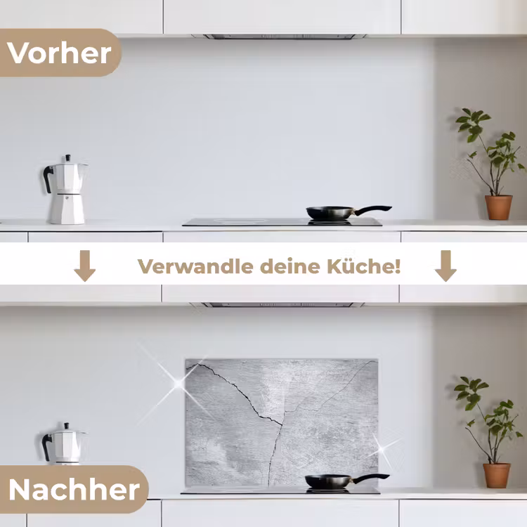 Beton - Scheur - Grijs keuken achterwand spatscherm klein -voor_na_DE
