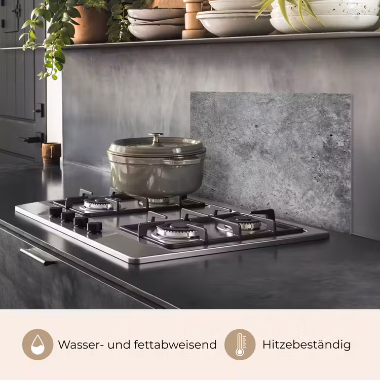 Beton - Leisteen - Grijs -Betonstructuur keuken achterwand spatscherm klein -usp_DE