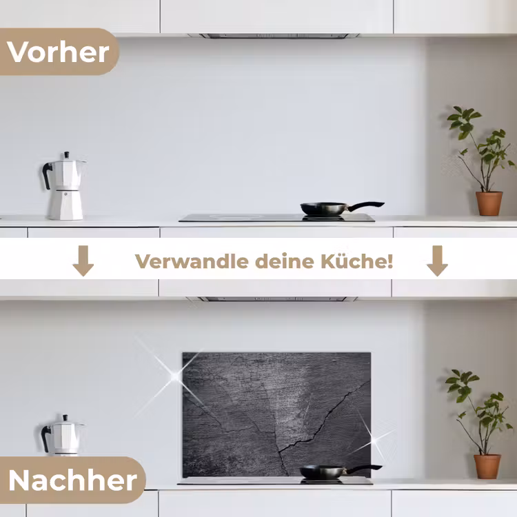 Beton - Zwart - Scheur keuken achterwand spatscherm klein -voor_na_DE