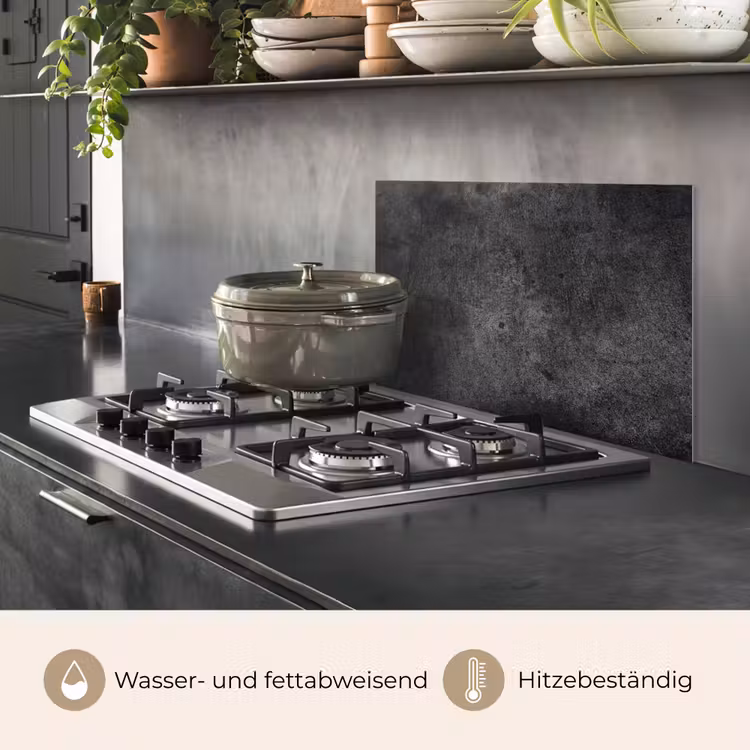Beton - Structuur - Retro - Zwart - Grijs - Rustiek keuken achterwand spatscherm klein -usp_DE