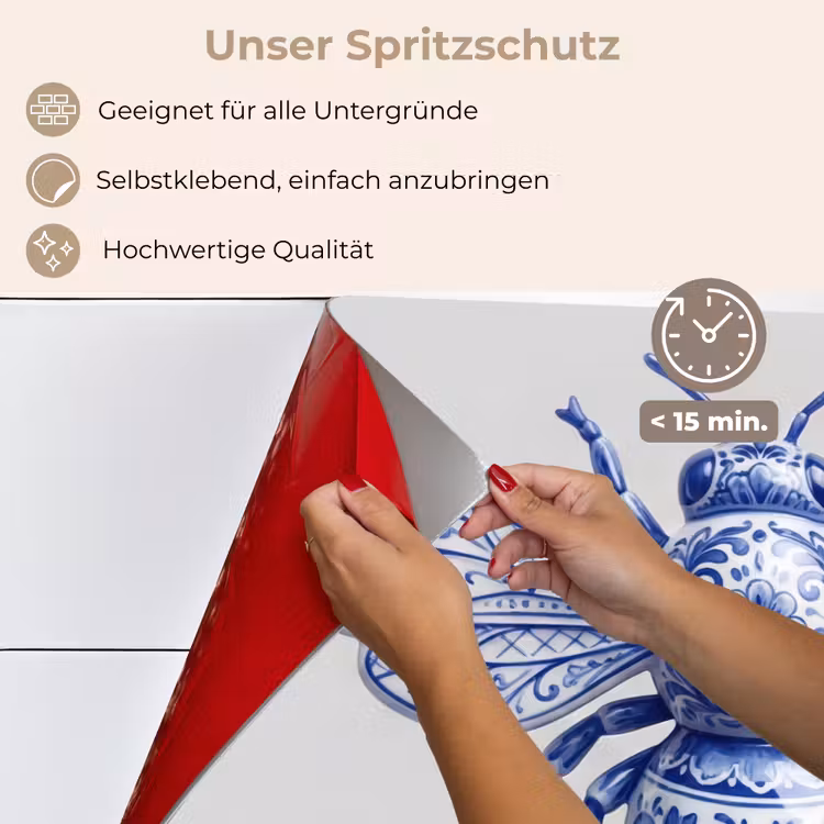 Bij - Modern - Delfts - Blauw keuken achterwand spatscherm klein -spatscherm_DE