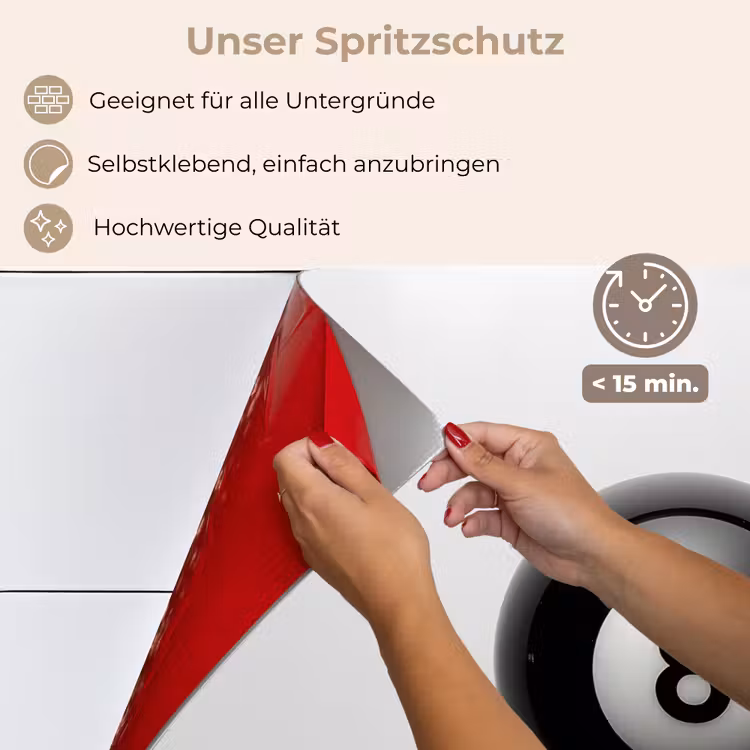 Biljartbal - Getal - Acht - Wit keuken achterwand spatscherm klein -spatscherm_DE