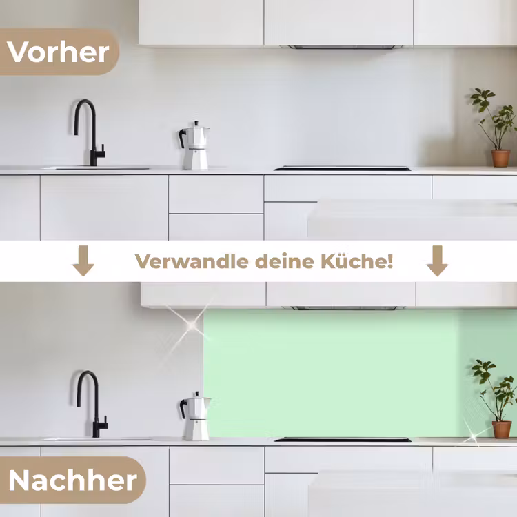 Pale - Mint - Groen keuken achterwand 2 middel 871 -voor-na_DE