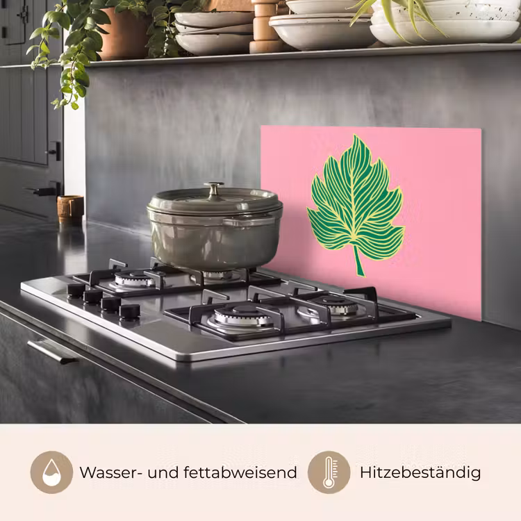 Blad - Groen - Illustratie - Minimalistisch keuken achterwand spatscherm klein -usp_DE