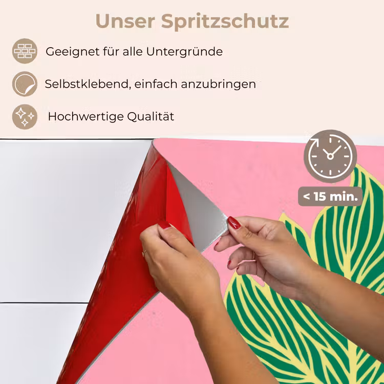 Blad - Groen - Illustratie - Minimalistisch keuken achterwand spatscherm klein -spatscherm_DE