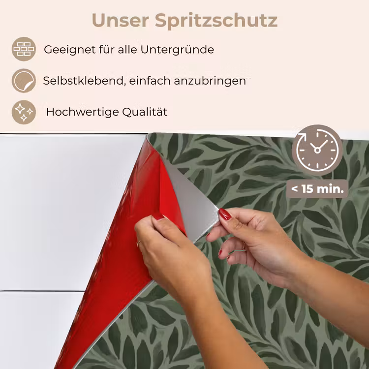 Bladeren - Organisch - Groen keuken achterwand spatscherm klein 900 -spatscherm_DE