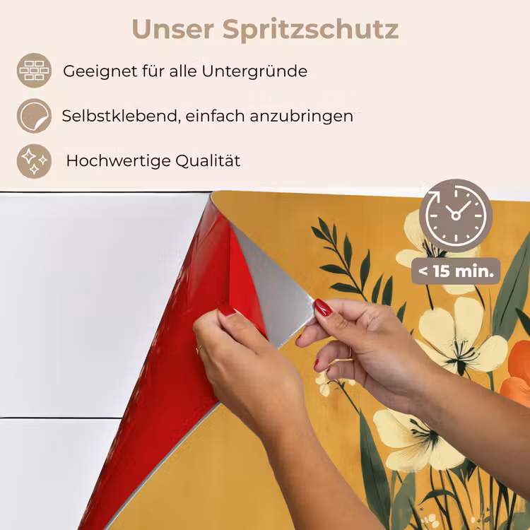 Bladeren - Boeket - Bloemen - Geel keuken achterwand spatscherm klein -spatscherm_DE