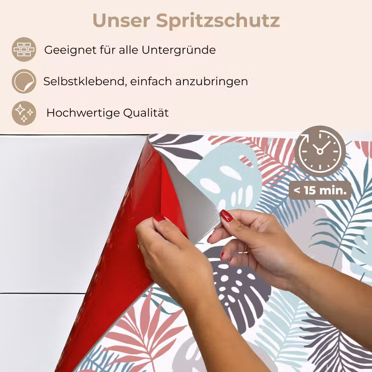 Bladeren - Jungle - Pastel - Tropisch keuken achterwand spatscherm klein -spatscherm_DE