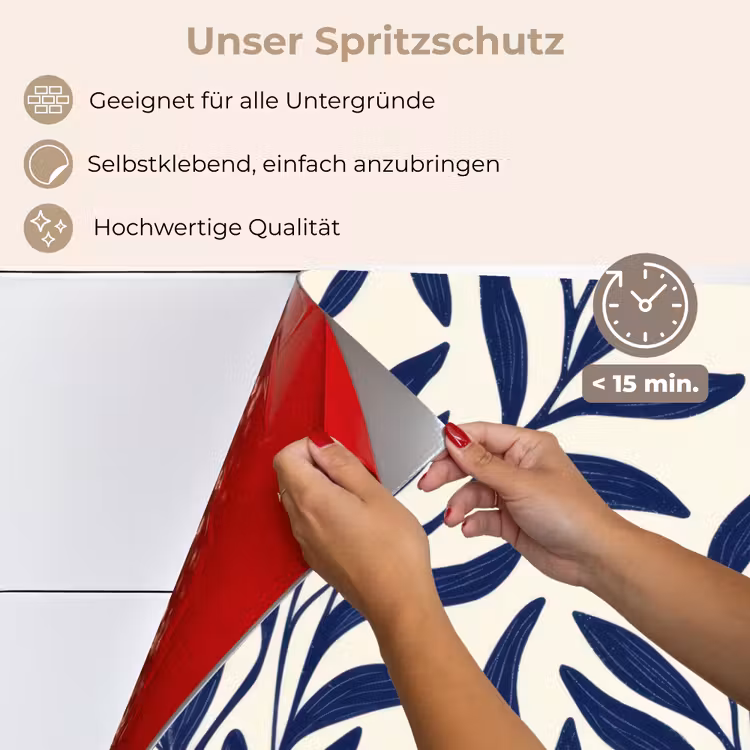 Bladeren - Klimop - Donkerblauw keuken achterwand spatscherm klein -spatscherm_DE